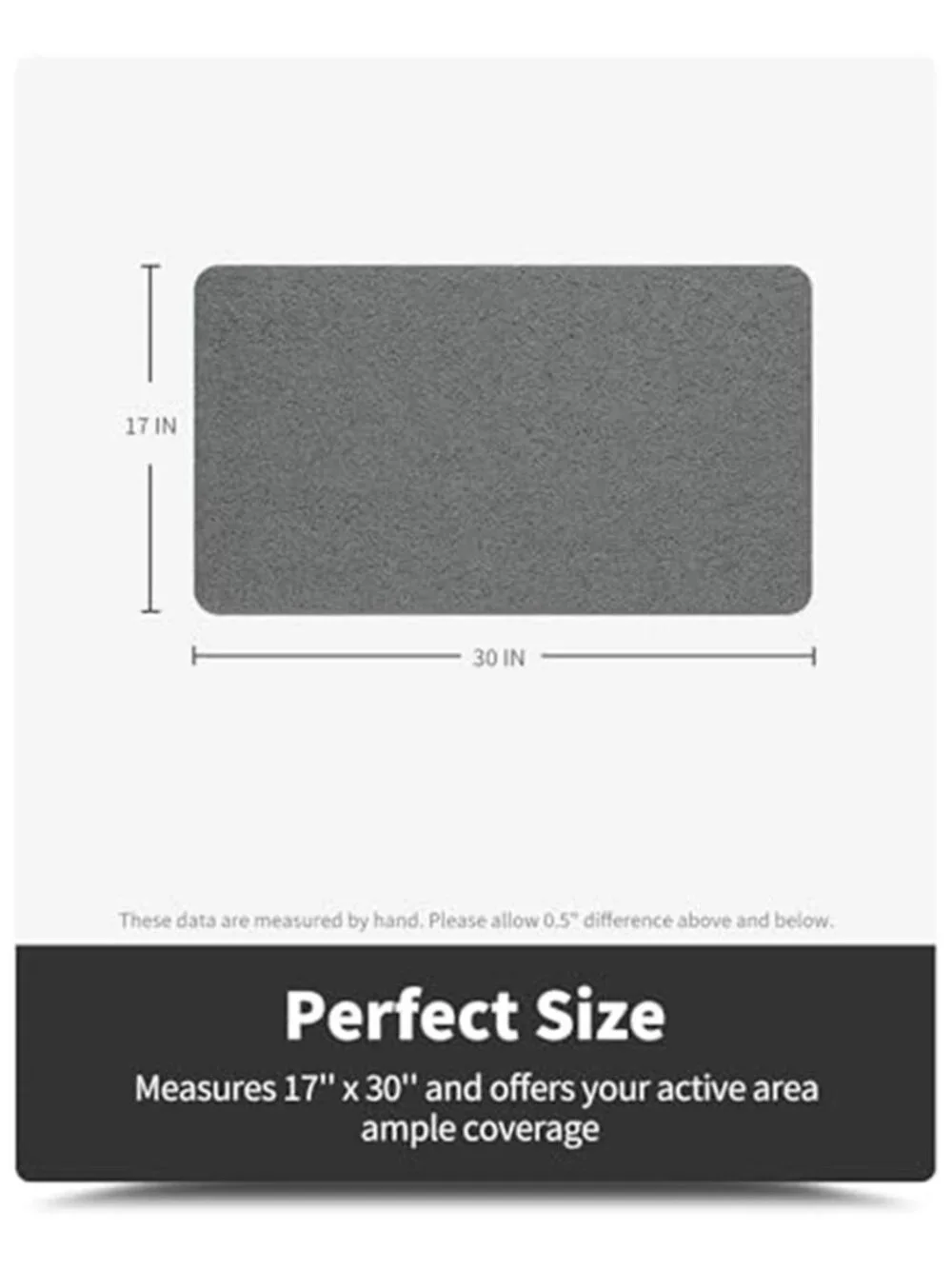 Non Slip Shower Mat Loofah Bath Rug PVC Drain Hole Anti Slip Bathroom Grey 17x30